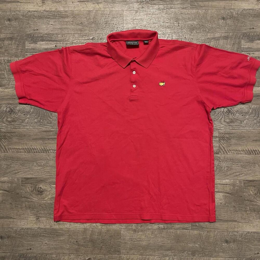 Vintage Masters Collection Red Polo 60s Two-Ply Mercerized MADE IN HONG KONG XXL